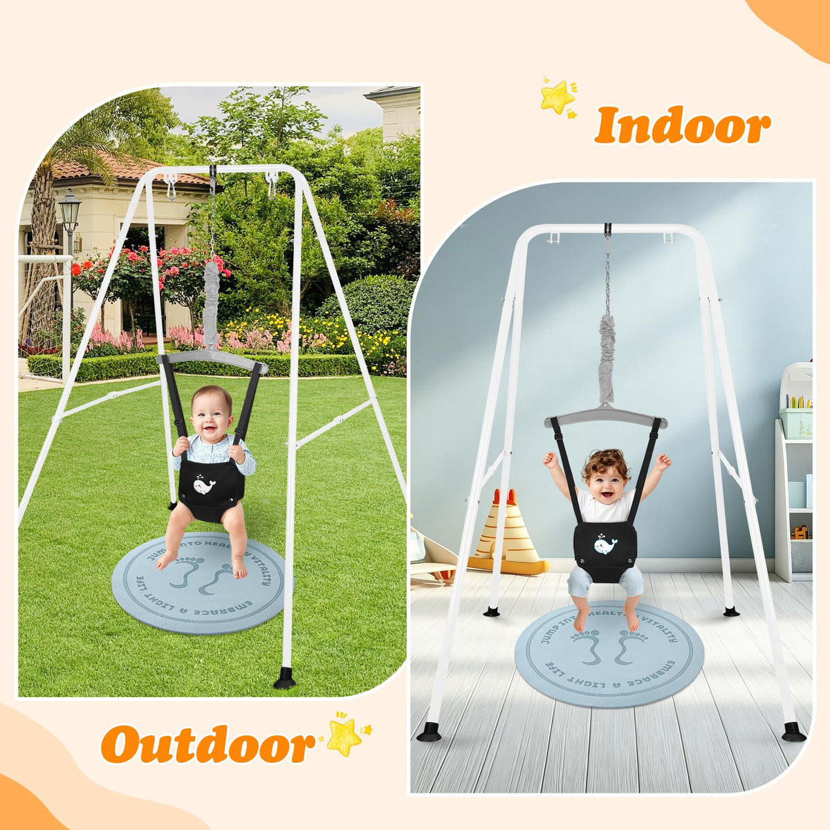 Foldable Baby Jumpers and Bouncers with Yoga Mat R8540
