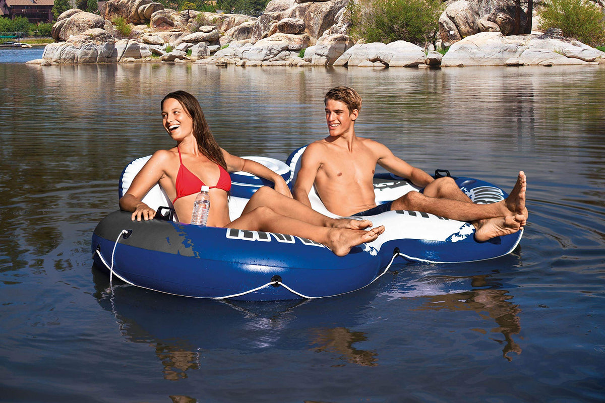 Inflatable 2-Person Floating Lake Lounge, 2-Pack F112198